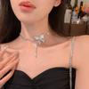 Elegancki Błyszczący Naszyjnik z Wisiorkiem Motylkiem Łańcuszek z Cyrkoniami dla Kobiet Błyszczący Łańcuszek Kryształowy Choker Naszyjnik Biżuteria Imprezowa