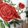 Red Roses Beautiful Sheer Window Curtains For Living Room Bedroom Modern Voile Tulle Curtains Fabric Drapes For Kitchen