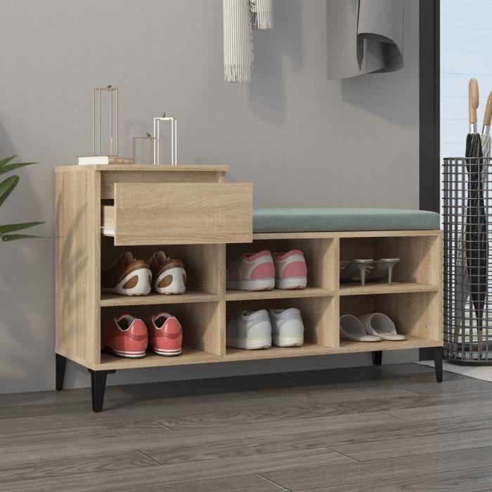 VidaXL Shoe Cabinet Sonoma Oak 102x36x60cm Engineered Wood 821215