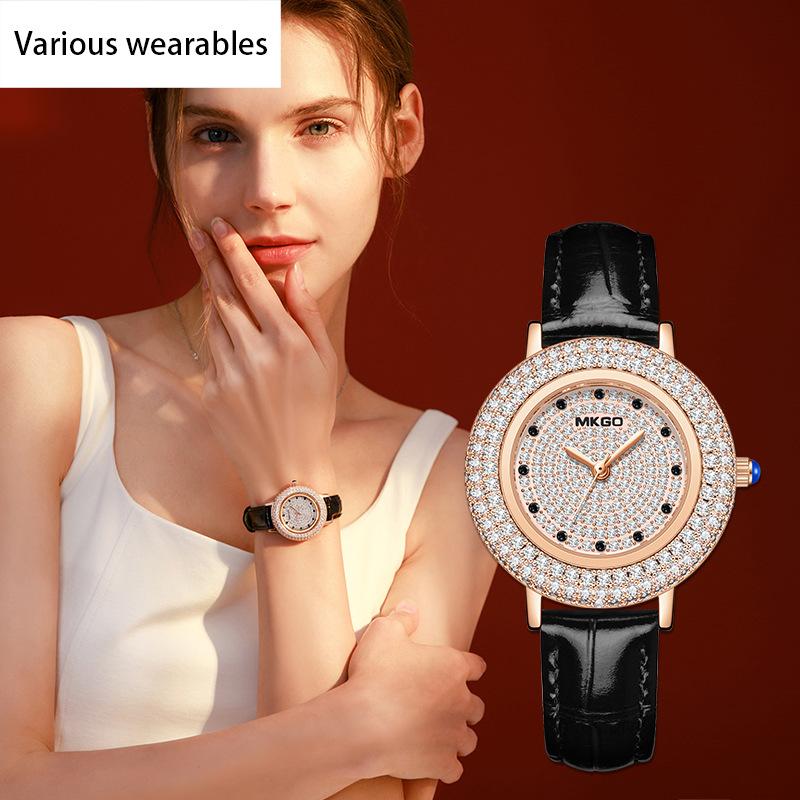 New Niche Light Luxury Full Diamond Jewelry Crystal Gem Scale Waterproof Belt Women's Watch