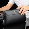 Men's Lychee Pattern Business Clutch Bag with Lock Anti-theft Bag