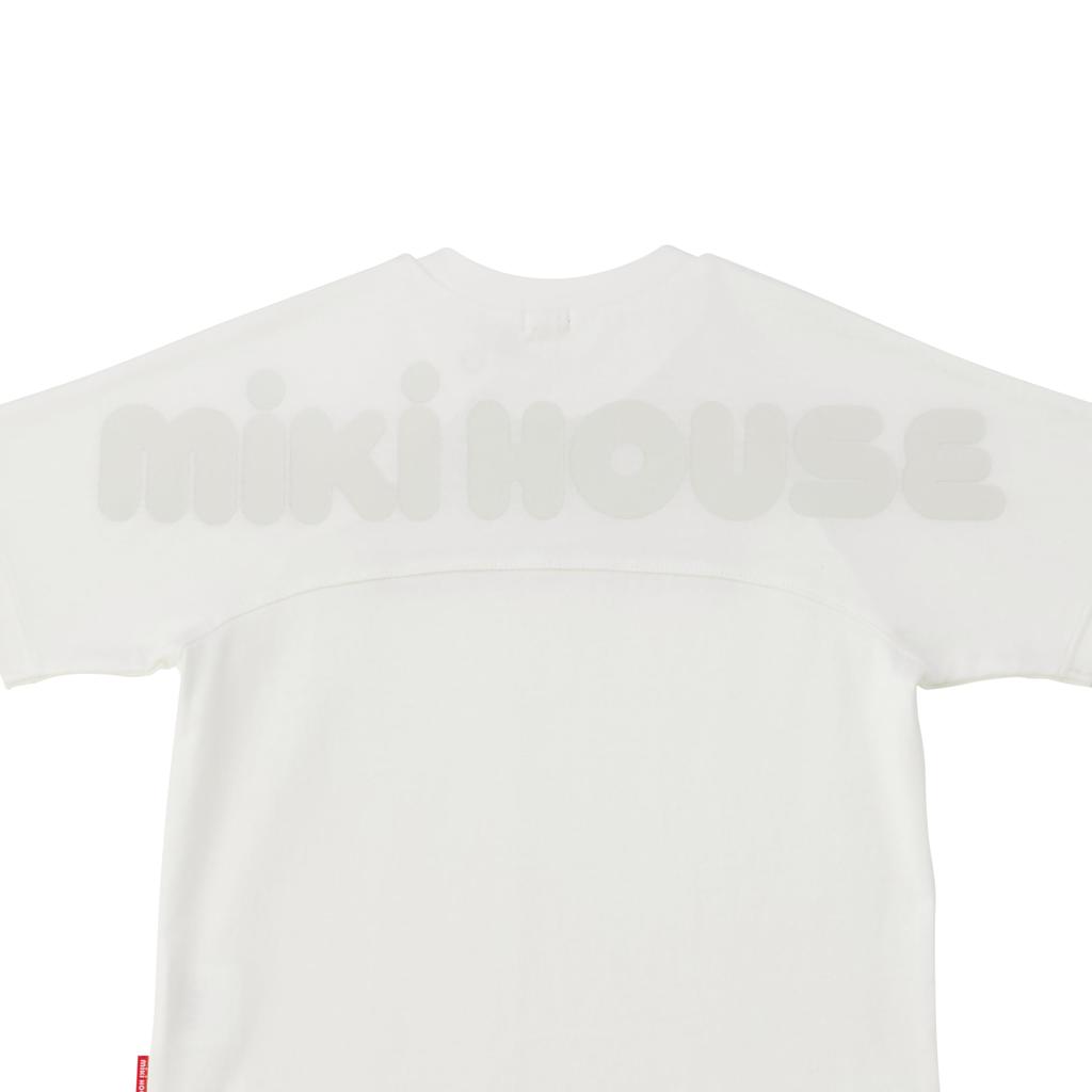 For Boys and for Babies and for Preschool and School White [Miki House] Web-exclusive Short-sleeved T-shirt, Plain, Logo, Girls, Kids, Use,