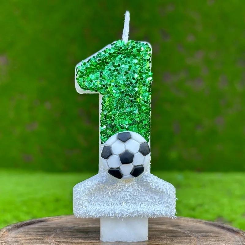 Creative Football 0-9 Number Birthday Candle Children Cake Decoration Gifts For Boy Halloween Party Memories Candle