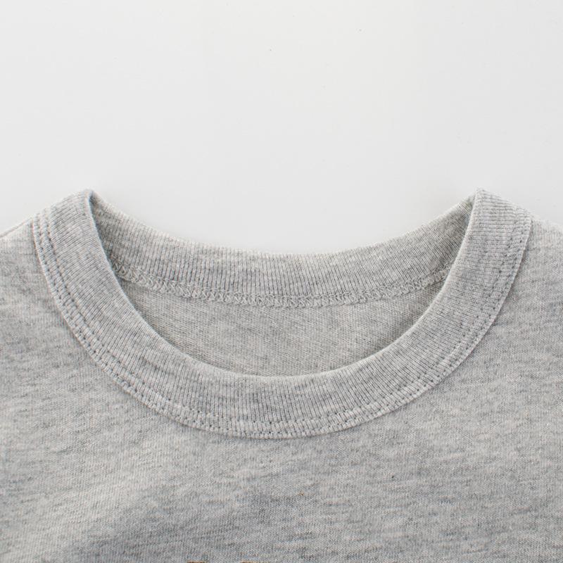 2025 Jarní dětské bavlněné tričko s dlouhým rukávem s dinosaury