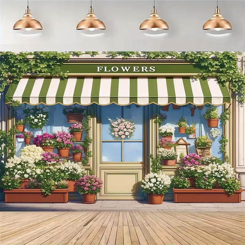 2D European Flower Shop Backdrop for Mother’s Day & Party