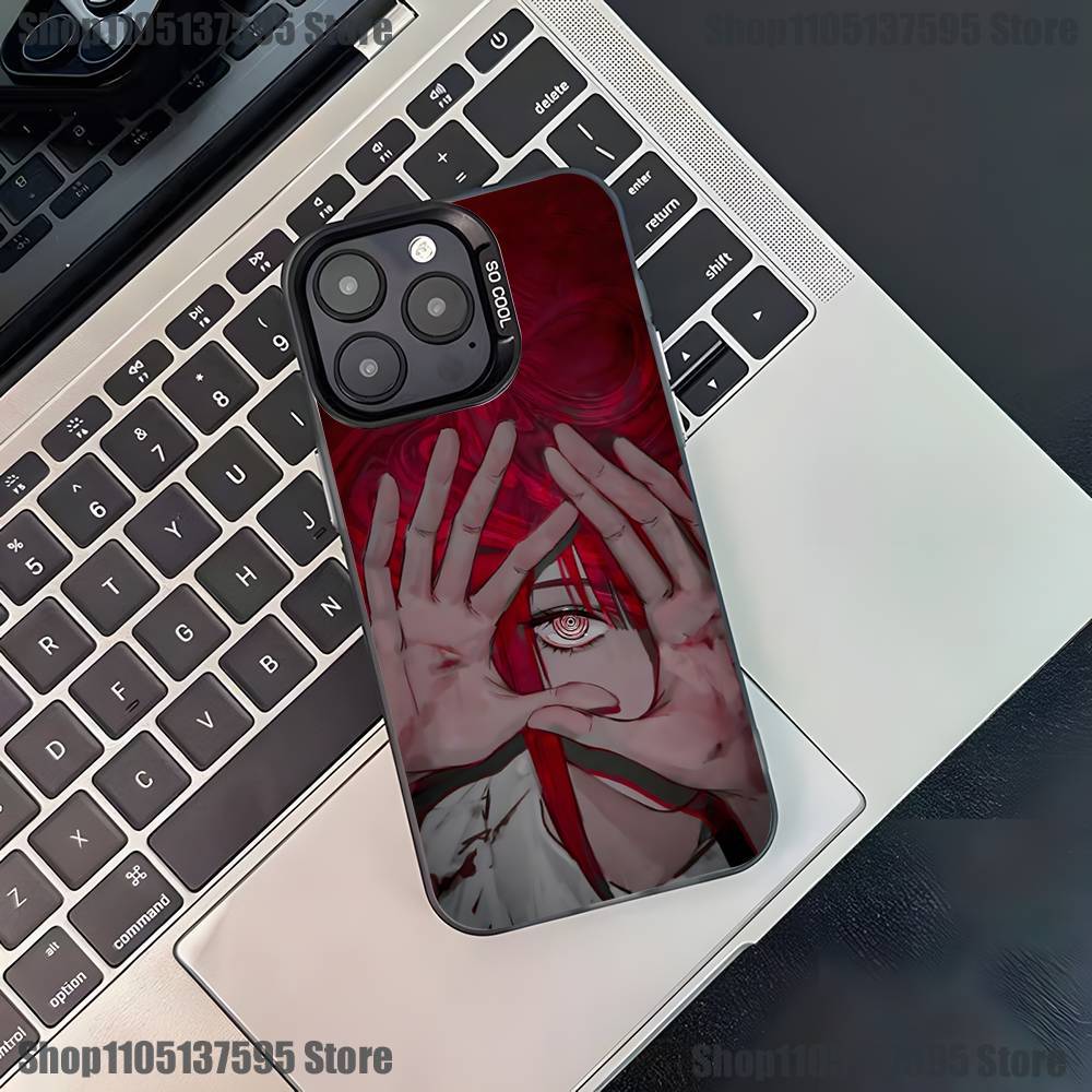 Anime M-Makima Phone Case For iPhone 17,16,15,14,13,12,11,Pro,XS,Max,Plus,Mini,SE4,E Black Matte Shockproof Cover