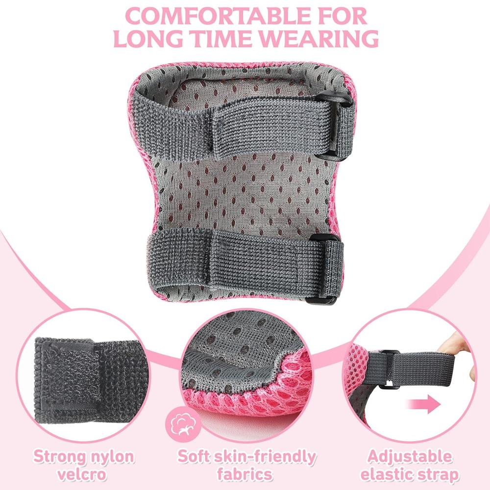 1/6 In 1 Kids 3-10 Years Knee Elbow Pads Protective Gear Set For Roller Skates Cycling BMX Bike Skateboard Sport