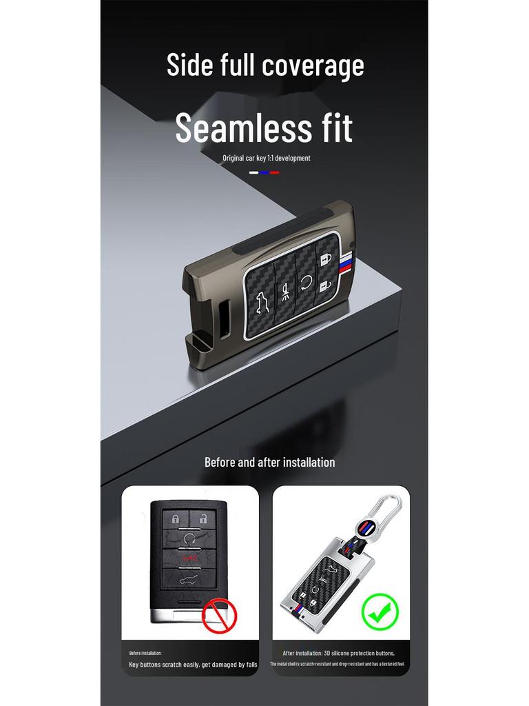 Cadillac Key Cover: Fits XTS, SRX, Escalade, ATS, SLS - Premium Shell for Older Models