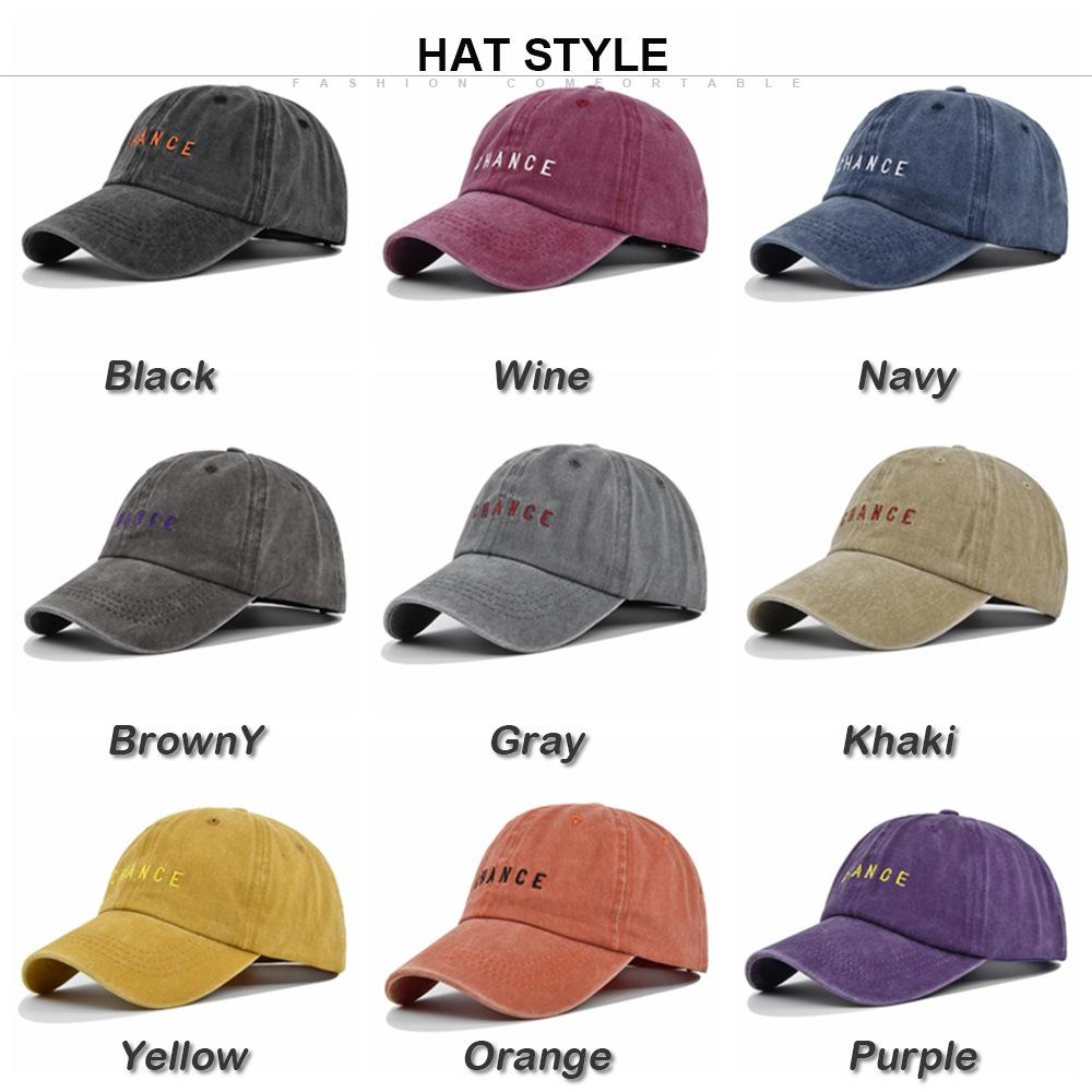 Duck Tongue Hat Chance Letter Embroidered Baseball Hat Washed Old Sun Visor Hat
