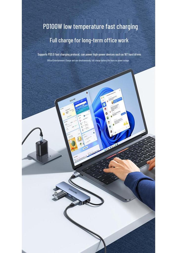 Mountain Lake Type-C Multiport Dock: HDMI, USB, Ethernet, Six-in-One Converter and Splitter