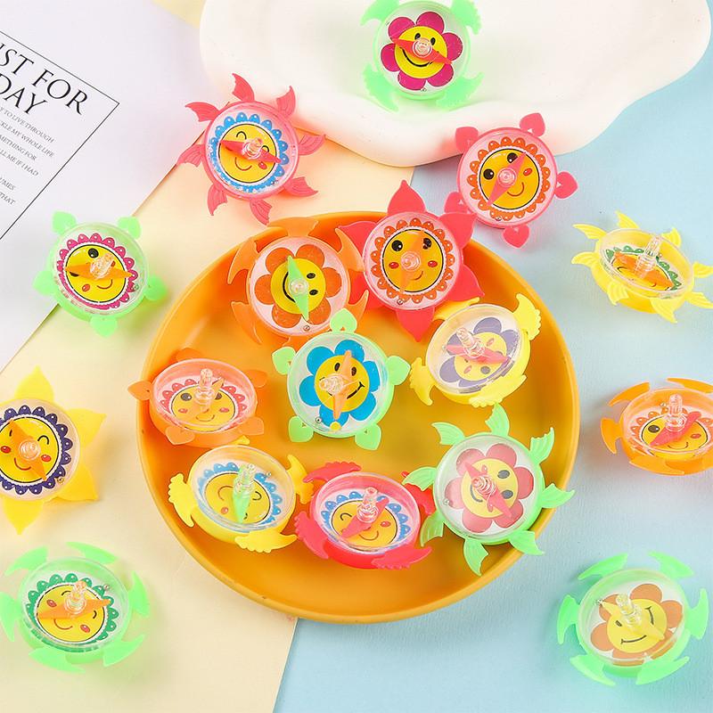 Pattern Compass Flower Mini Plastic Gyro Children Toy For Kid Entertainment