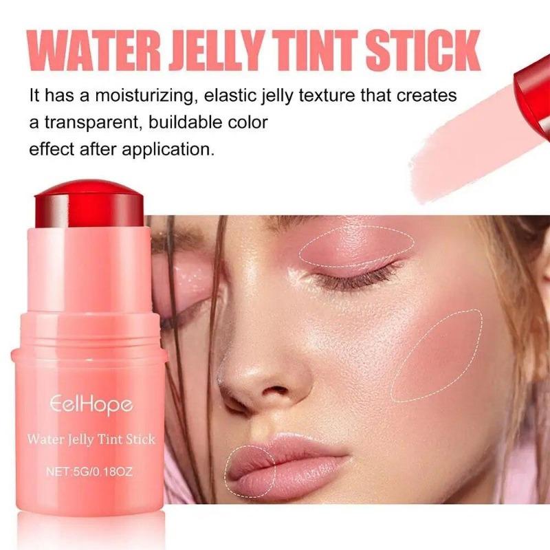 Cheek Lip Tinted Moistured Blush Stick Eyes Cheek Lip Brighten Cream Water Jelly Tint Stick Matte Contour Makeup