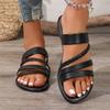 Fashion Women Knit Decor Single Band Flat Sandals Fashion Sexy Open Toe Outdoors Slides Luxurious Office Ladies Party Female Slippers