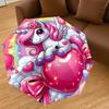 1PC Unicorn Heart Umbrella-8-Rib Reinforced Portable Folding Travel Suitable for All Seasons Outdoor Daily Use  -J0393