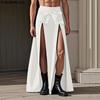 INCERUN Men High Waist Side Zip-Up Bow Kont Long Party Splits Kilt Skirts
