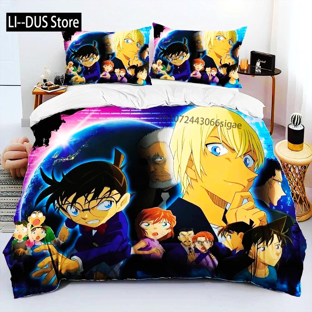 

Comforter Anime Detective Conan Cartoon Bedding Set Bed Set Comforter King Queen Size Boys Adult Comforter (quilt)-EU Single(135*200cm)3pcs