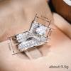 Geometric Heavy Industry Pair Ring Women, Fashionable Light Luxury High-End Jewelry, Super