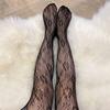 1 Bucată Mărime Unică Femei Retro Francez Model cu Trandafiri Dantelă Jacquard Șosete Plasă Șosete Rupte Trendy Modă Sexy Elegante Y2K