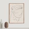 Mid Century Modern Nude Minimalist Art Canvas Painting Poster Woman Line Drawing Print Home Decor Wall Picture For Bathroom