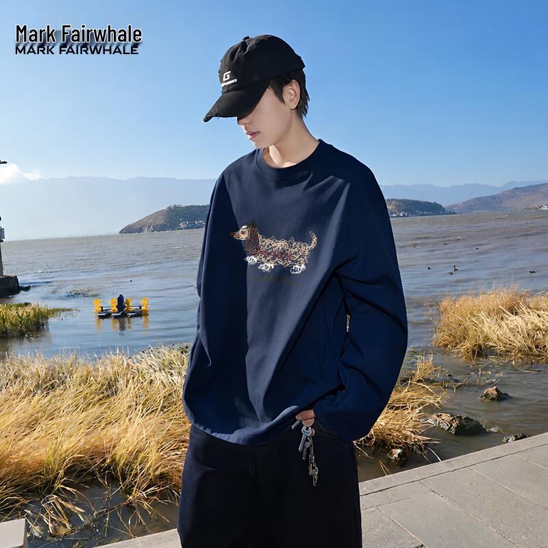 Mark Fairwhale Unisex Heavyweight Cotton Long-Sleeve Puppy Graphic T-Shirt