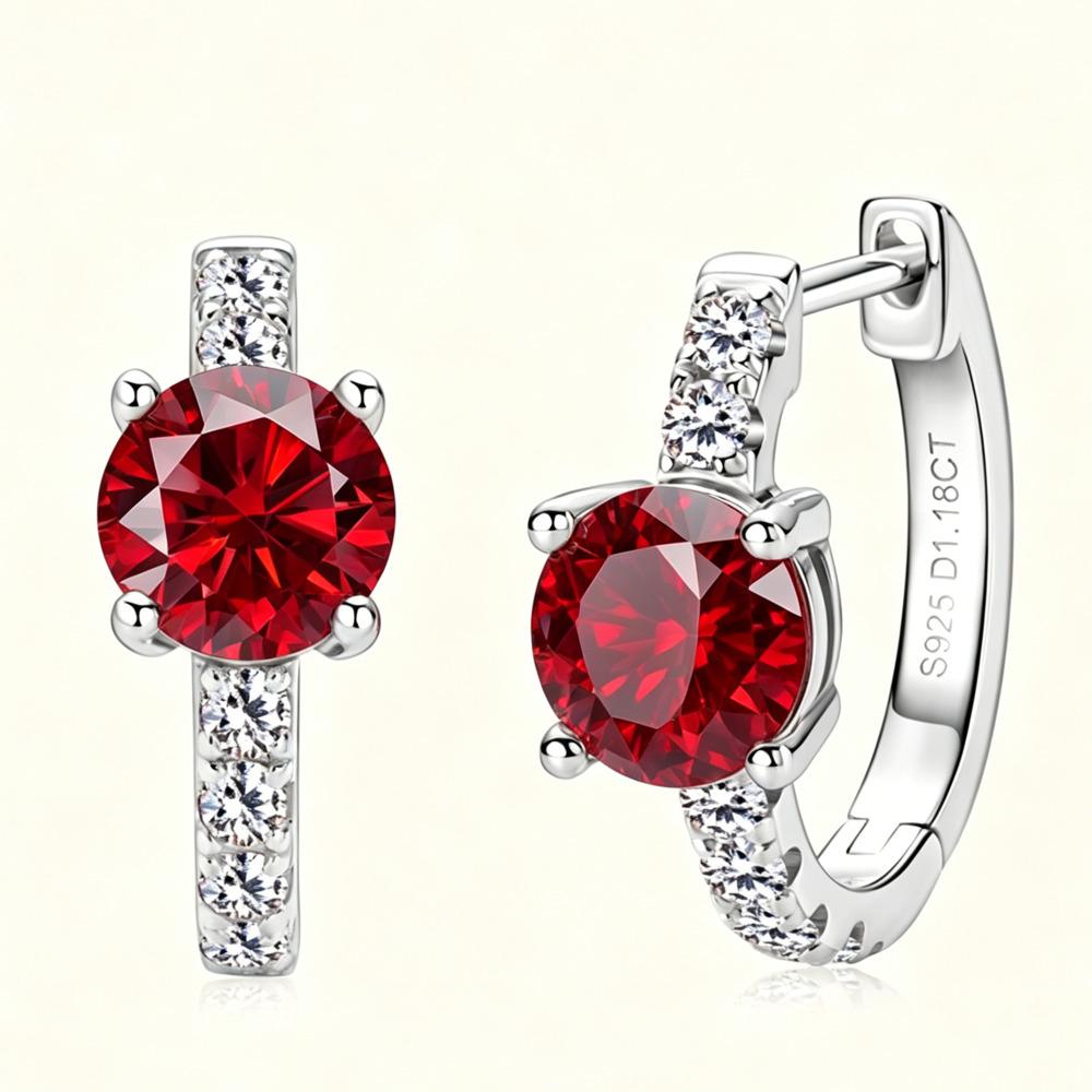 1CT Luxury Texture Ear Buckles S925 Silver Moissanite Earrings Elegant Temperament Women Jewelry Ideal Birthday Present