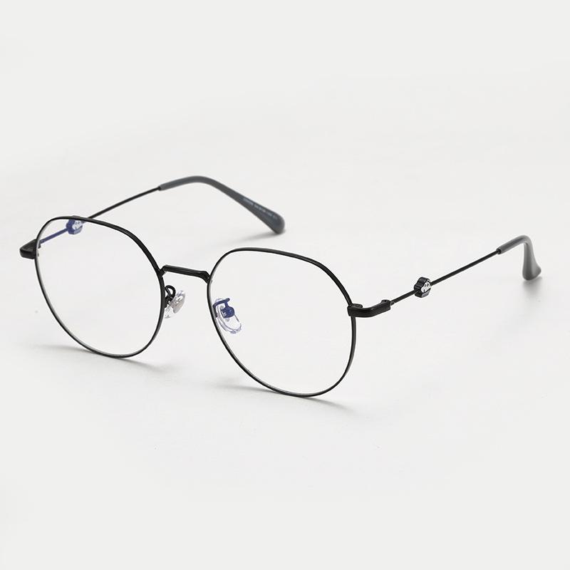 Shinchan Large Polygon Metal Eyeglass Frame - Korean Style Slimming Women's Myopia Glasses