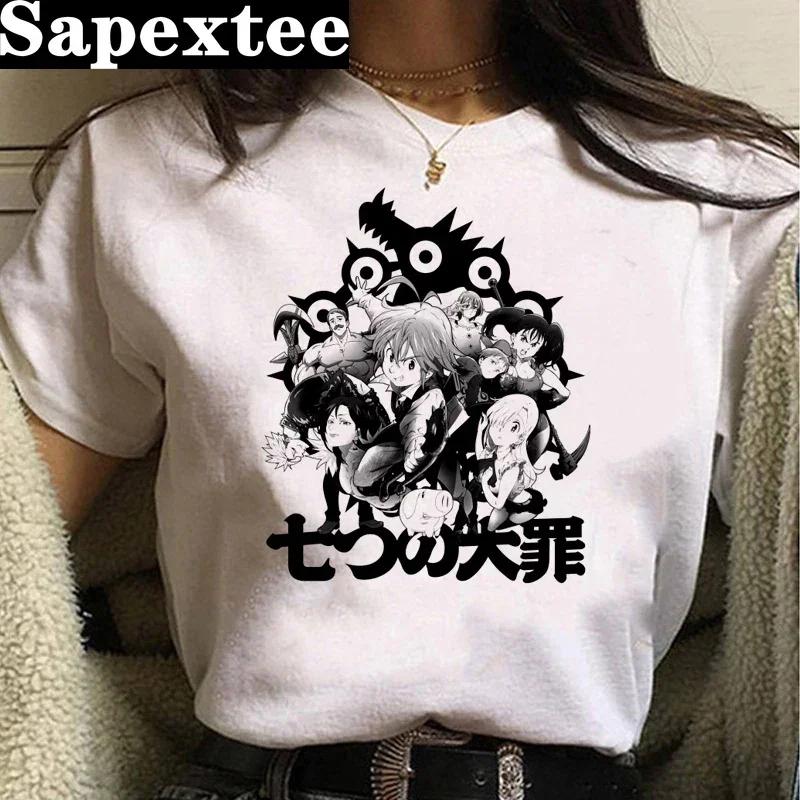 Japanischer Manga Seven Deadly Sins T-ShirtKawaii Cartoon Nanatsu NoTaizai Meliodas Muster T-Shirtsommeroberteilanime T-Shirt