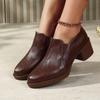 New Style Pointed-toe Thick-soled Heightening Shoes for Women, Anti-slip Shoes, Soft Leather Single Shoes