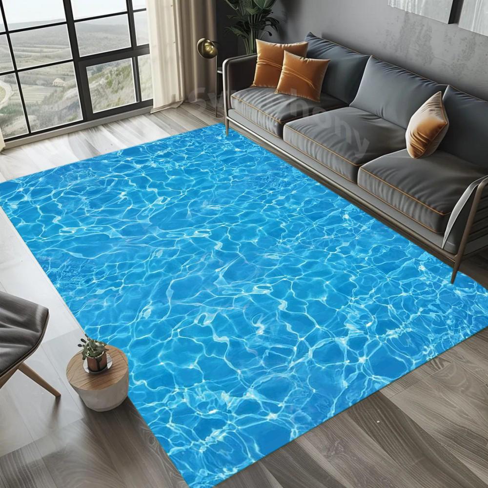 Seawater Rugs Living Room Bedroom Carpet Easy To Clean Non-Slip Floor Mat Sofa Chair Mat Study Chair Floor Mat Gift Home Decor