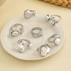 Pearl Ring Set For Women Geometric Vintage Baroque Design With Electroplated Finish For Fashion Jewelry