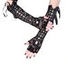 Long Lace Half Finger Gloves JK Lace Strap Gloves Black Vintage Lolita Tide Dark Punk Hand Sleeves