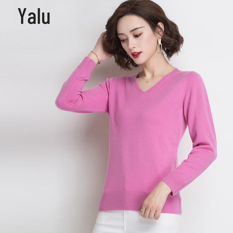 Yalu Women's 100% Sheep Wool V-neck Sweater