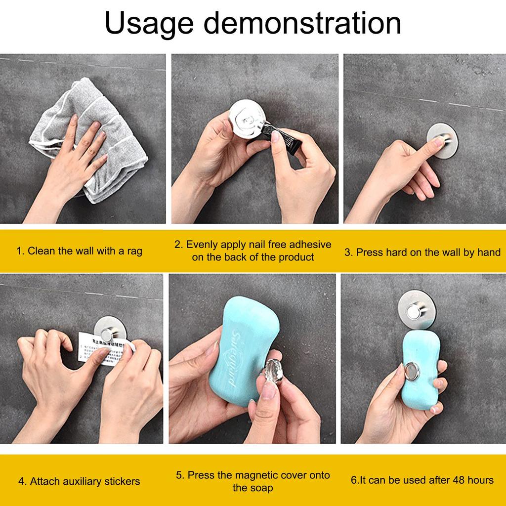 Suport magnetic pentru săpun pentru agățat pe perete pentru toaletă de baie magnetică 3ml