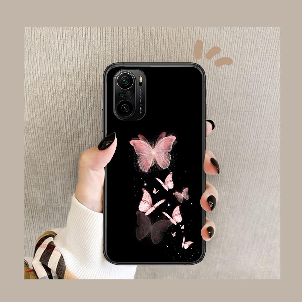 Beautiful Butterfly Pattern Phone Case For Xiaomi Redmi POCO F1 F2 F3 X3 Pro M3 9C 10T Lite NFC Black Cover Silicone Back Prett