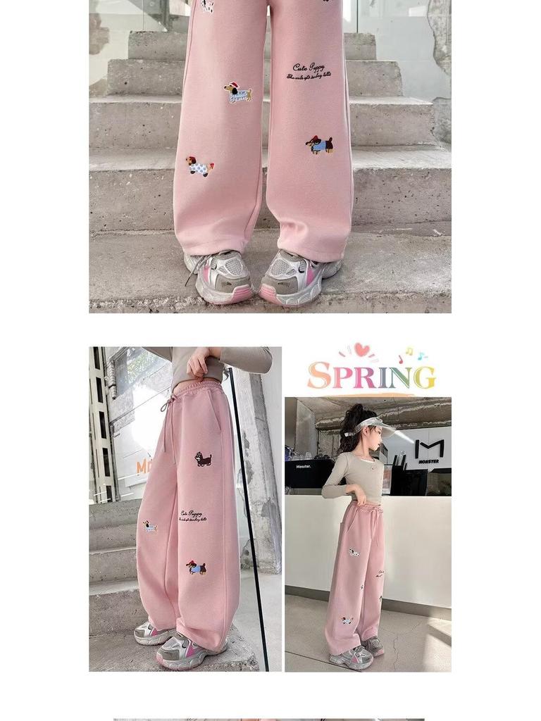 Dachshund Sweatpants for Middle School Girls, 2025 Spring/Autumn Casual Sports Pants