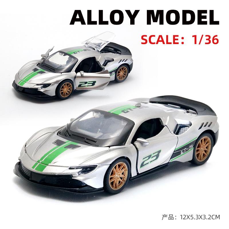 AAZN1 [Boxed] 1:36 Alloy Racing Model Boy Three Doors Pull Back Graffiti Car Gift Wholesale Cross-border