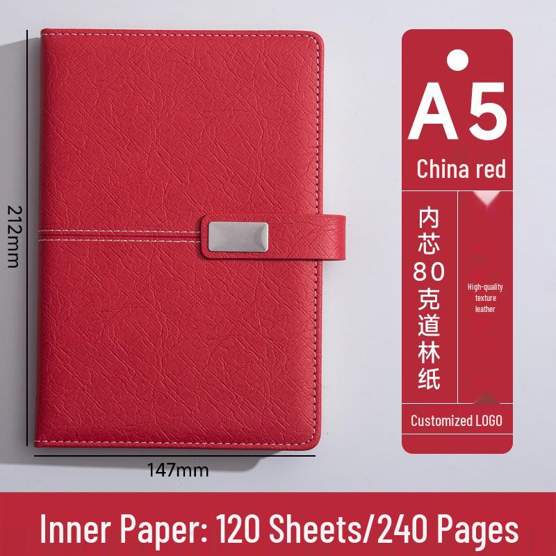High-End A5 Business Notebook Gift Set: Customizable Logo, Thick Notepad for Meetings and Learning