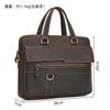 Men'S Leather Commuter Handbag 15 Inch Crazy Horse Leather Briefcase Shoulder Bag Cowhide Business Computer Bag