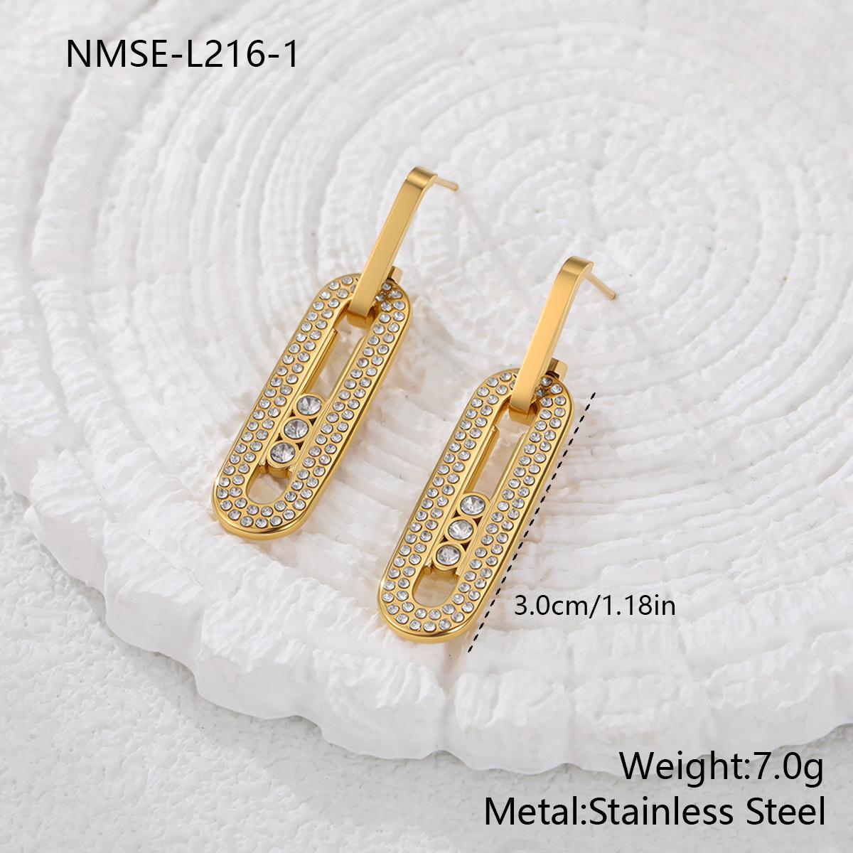 GEMCHIC Women s Trendy Stainless Steel 18K Gold Plated Paperclip Earrings for Fashion
