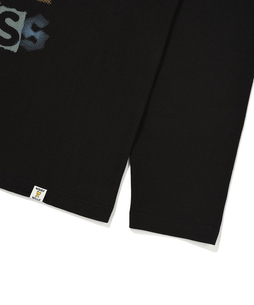 WACKY WILLY Typographic Long Sleeve Black