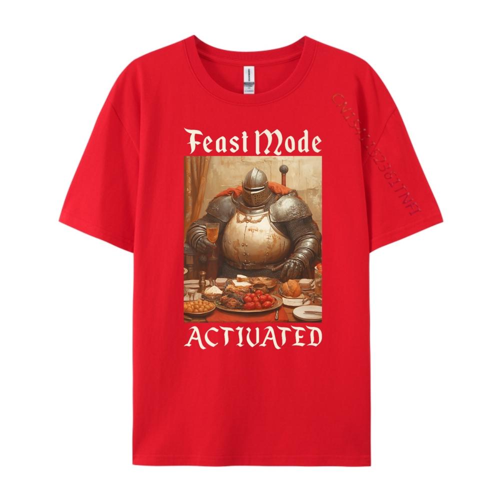 Feast Mode Activated Renaissance Fair Medieval T Shirt Men 100 Cotton Sale S