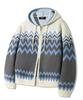 TRILLION Washable Nordic Jacquard 2-Way Hooded Zip-Up Knit [Ivory]