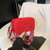 Simple Solid Color Gold Letter Printed Women Large Capacity Casual Shoulder Bag For Casual Daily Use