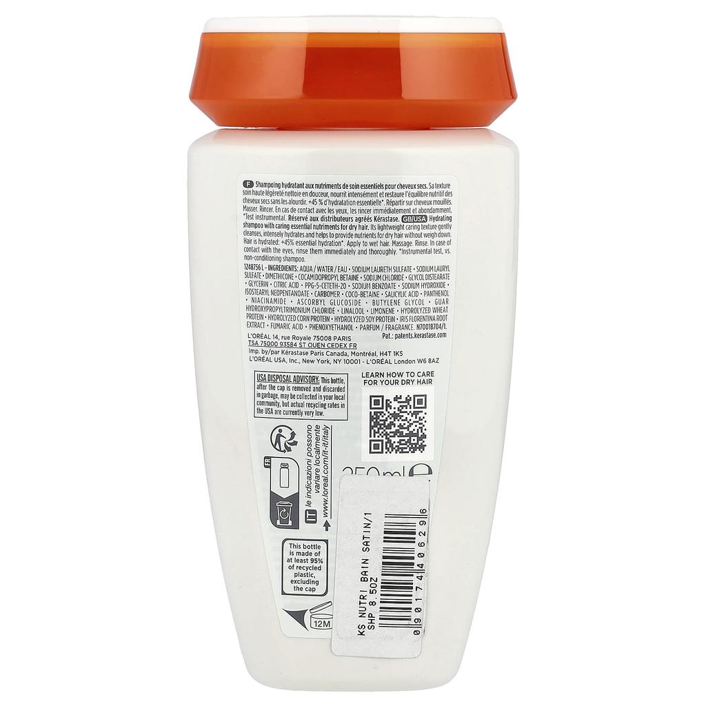Kerastase, Nutritive, Bain Satin Shampoo, Trockenes Haar, 8.5 fl oz (250 ml)
