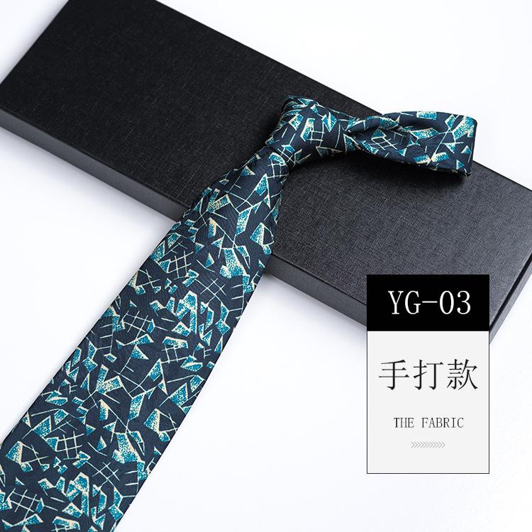 Pattern Printed Tie Men'S 9Cm Wide Personalized Retro Banquet Hosting Suit Large Flower Polyester Hand Tie