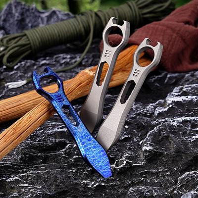 139mm Titanium Alloy Multitool Keychain Pry Bar Crowbar Bottle Opener Hex Screwdriver Outdoor Camping EDC Men Gift