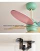 Cartoon Macaron Ceiling Fan Light: Silent, Eye-Friendly Kids' Room Decor