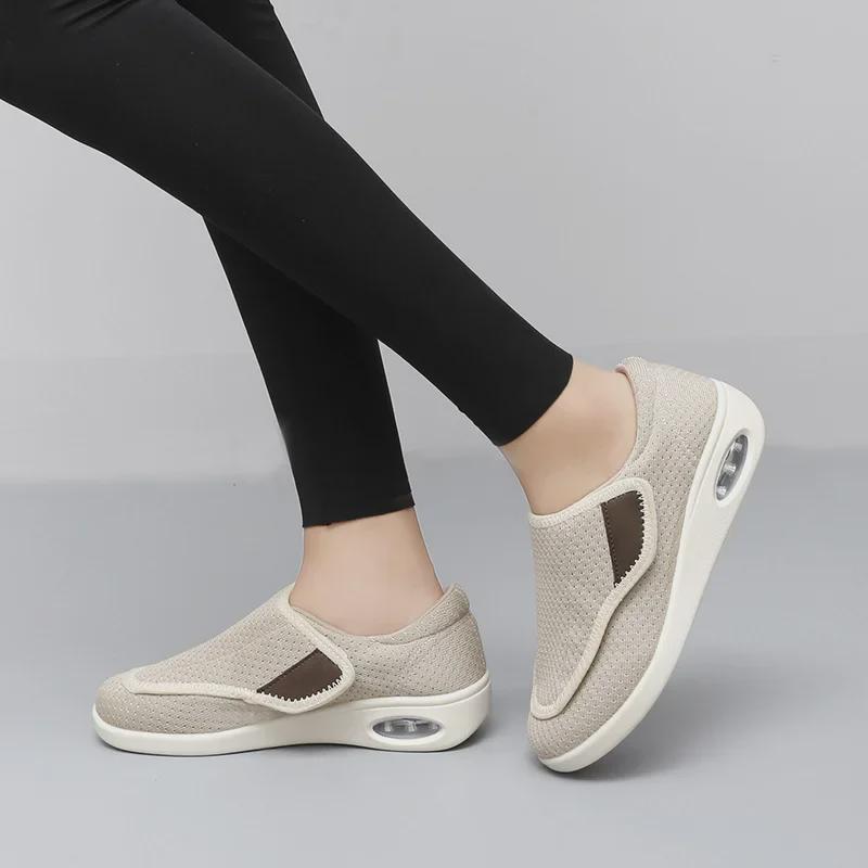 2024 Damen Klettverschluss Mesh Walking Schuhe - Atmungsaktiv, Weiche Sohle, Lässiger Komfort für Frühling & Herbst