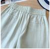 Khaki High-Waisted Wide-Leg Pants for Women - Spring/Summer 2025: Versatile, Slimming, Loose-Fit, Nine-Point Length