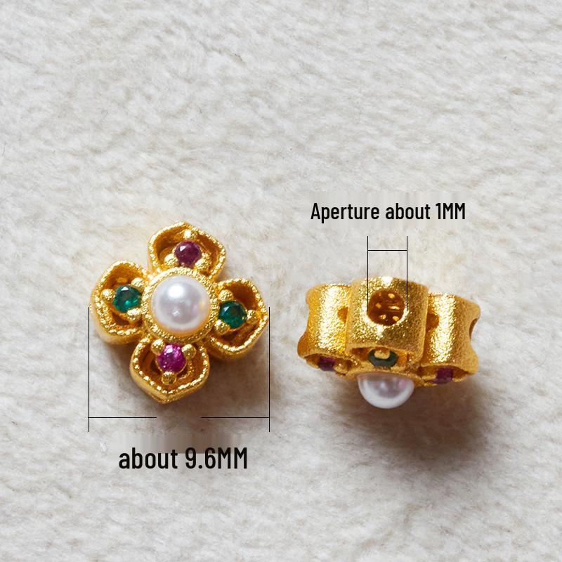 Позолоченные Медные Жемчужные Бусины-Разделители в Форме Клевера для DIY Украшений